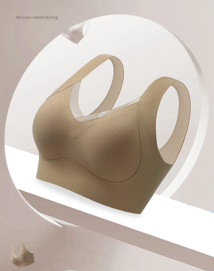 3pcs Women’s Wireless Sport Bralette – Breathable, No-Trace, Large Size Comfort