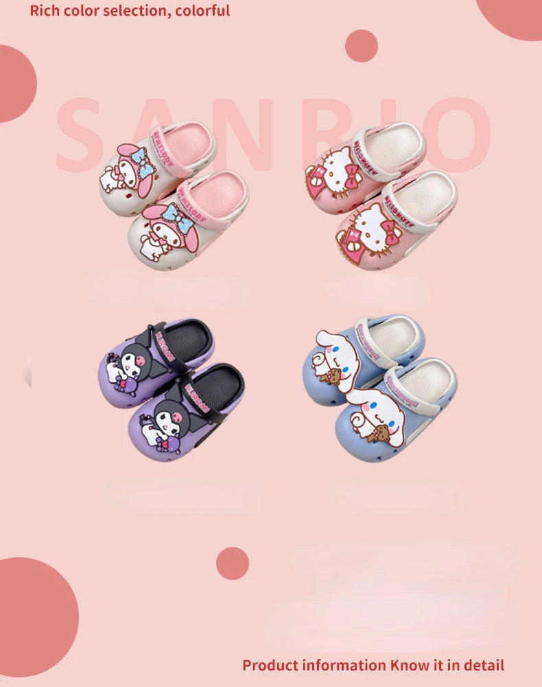 Sanrio Kids' Clogs – Hello Kitty Princess Beach Sandals, Soft-Soled Wading Shoes