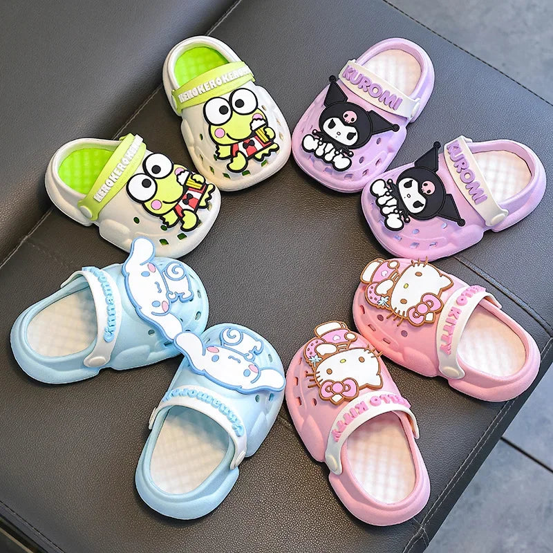 Kids' Hello Kitty & Cinnamoroll Cartoon Sandals – Cute Anti-Slip Garden & Bath Slippers