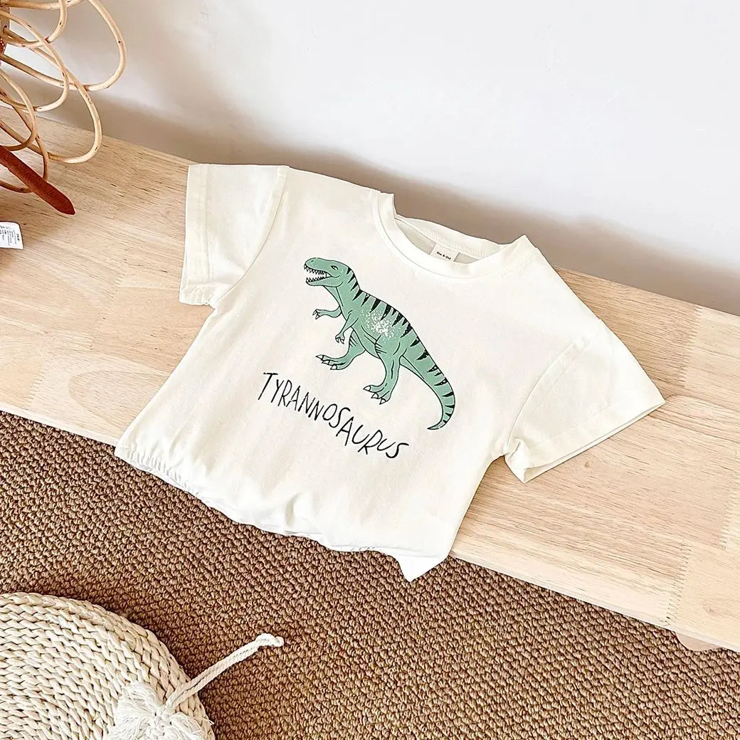 Summer Baby Romper: Cotton Dinosaur Print Bodysuit for 0–18M Boys & Girls