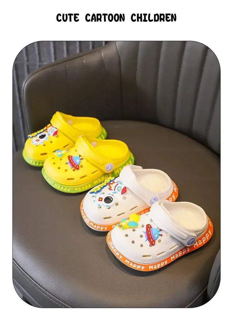 Kids' Cartoon DIY Sandals – Anti-Skid Beach Shoes for Boys & Girls