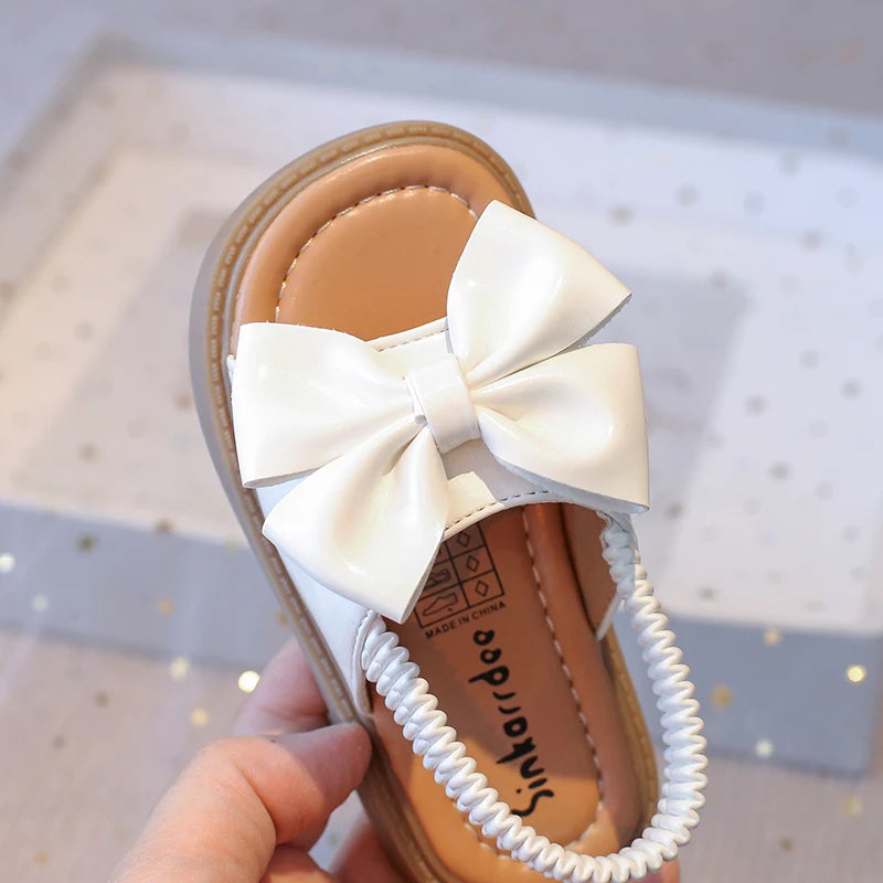 Girls' Summer Sandals – Bow Design, Open Toe, Anti-Skid Beach Shoes