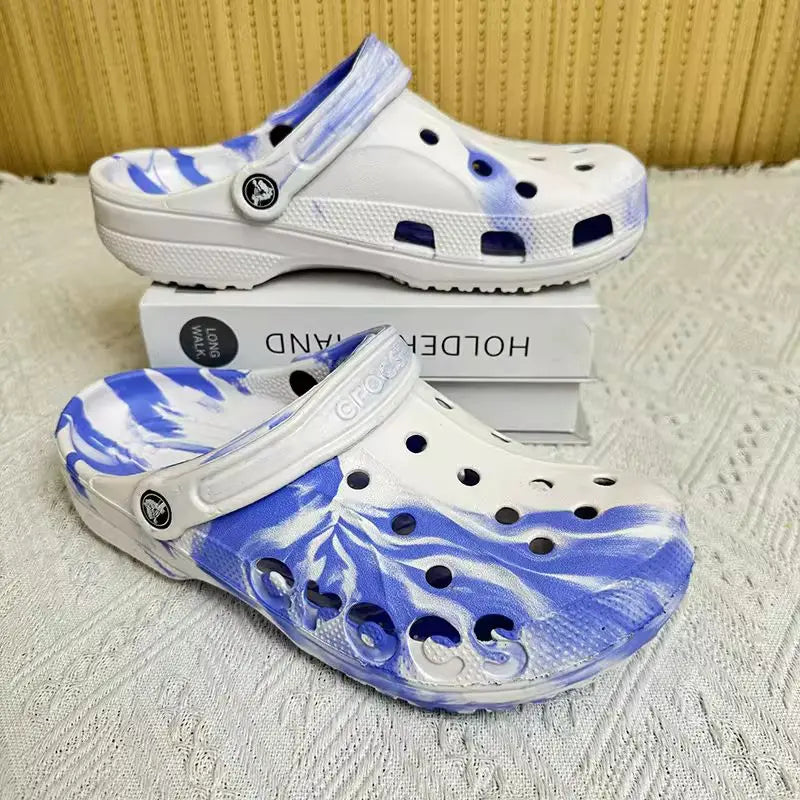 Summer Couple Clogs – Ink Gradient Waterproof Sandals, Soft Sole Beach Shoes