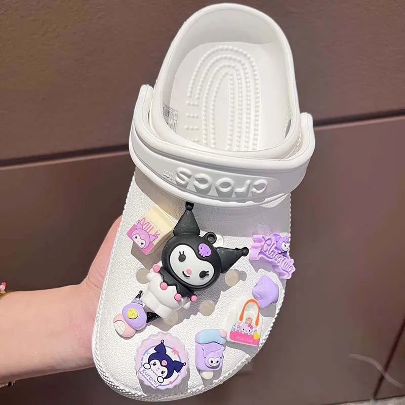 Sanrio LED Shoe Charms Set – Kuromi, Cinnamoroll, Pochacco, and More, Kawaii DIY Gift