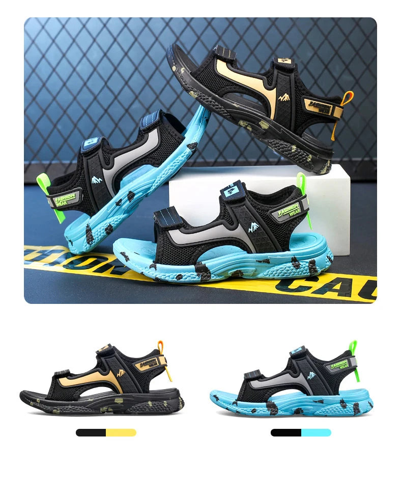 Kids' Camouflage Platform Sandals – Lightweight, Non-Slip Outdoor Beach Shoes
