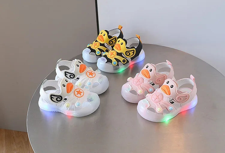 Kids' Colorful Sandals with Lights – Soft Sole Casual Sneakers for Boys & Girls