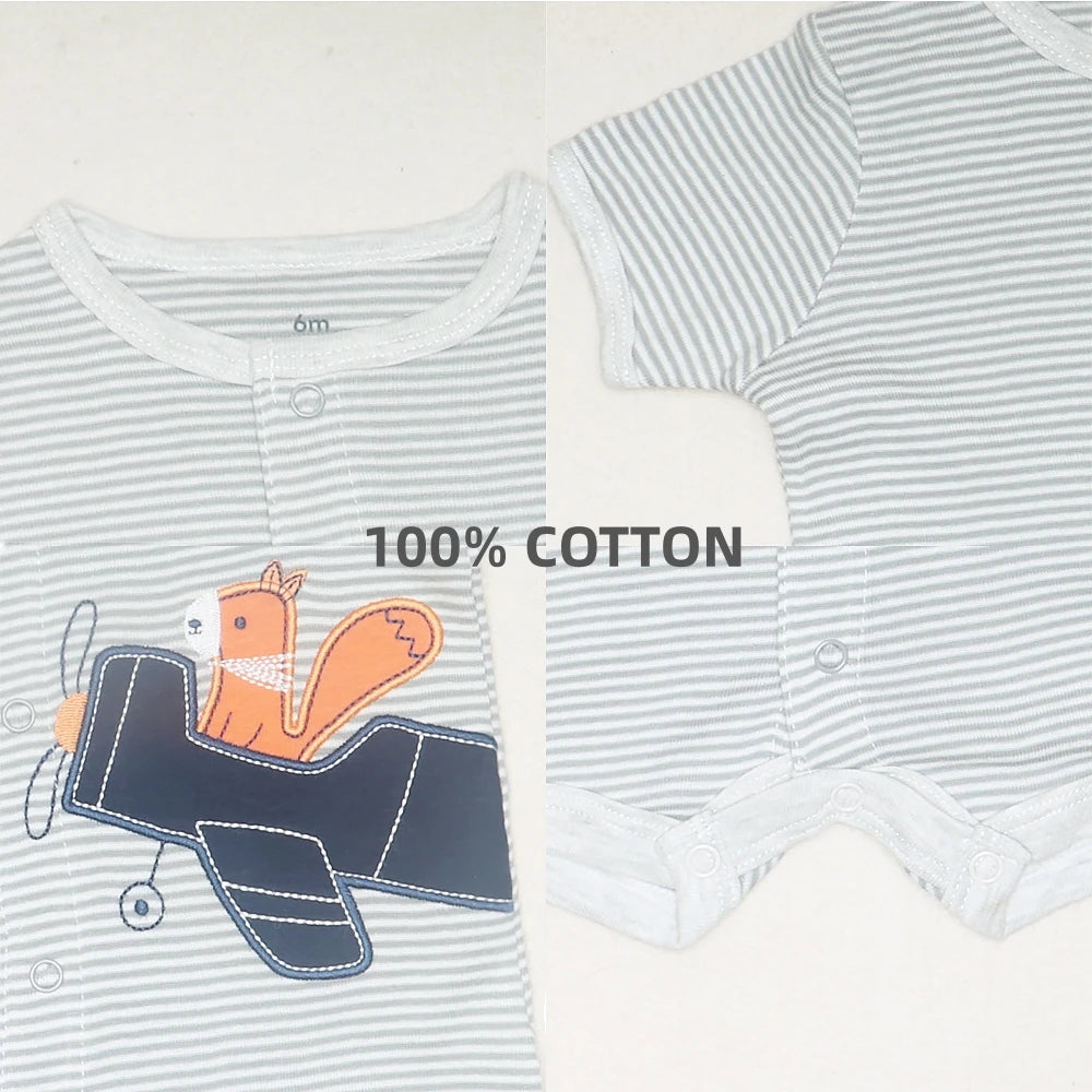 Newborn Cartoon Jumpsuit: Summer Bodysuit for Boys & Girls