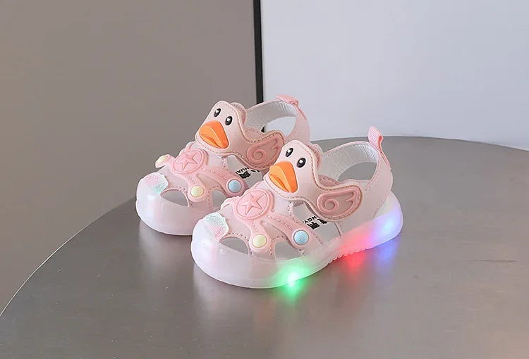 Kids' Colorful Sandals with Lights – Soft Sole Casual Sneakers for Boys & Girls