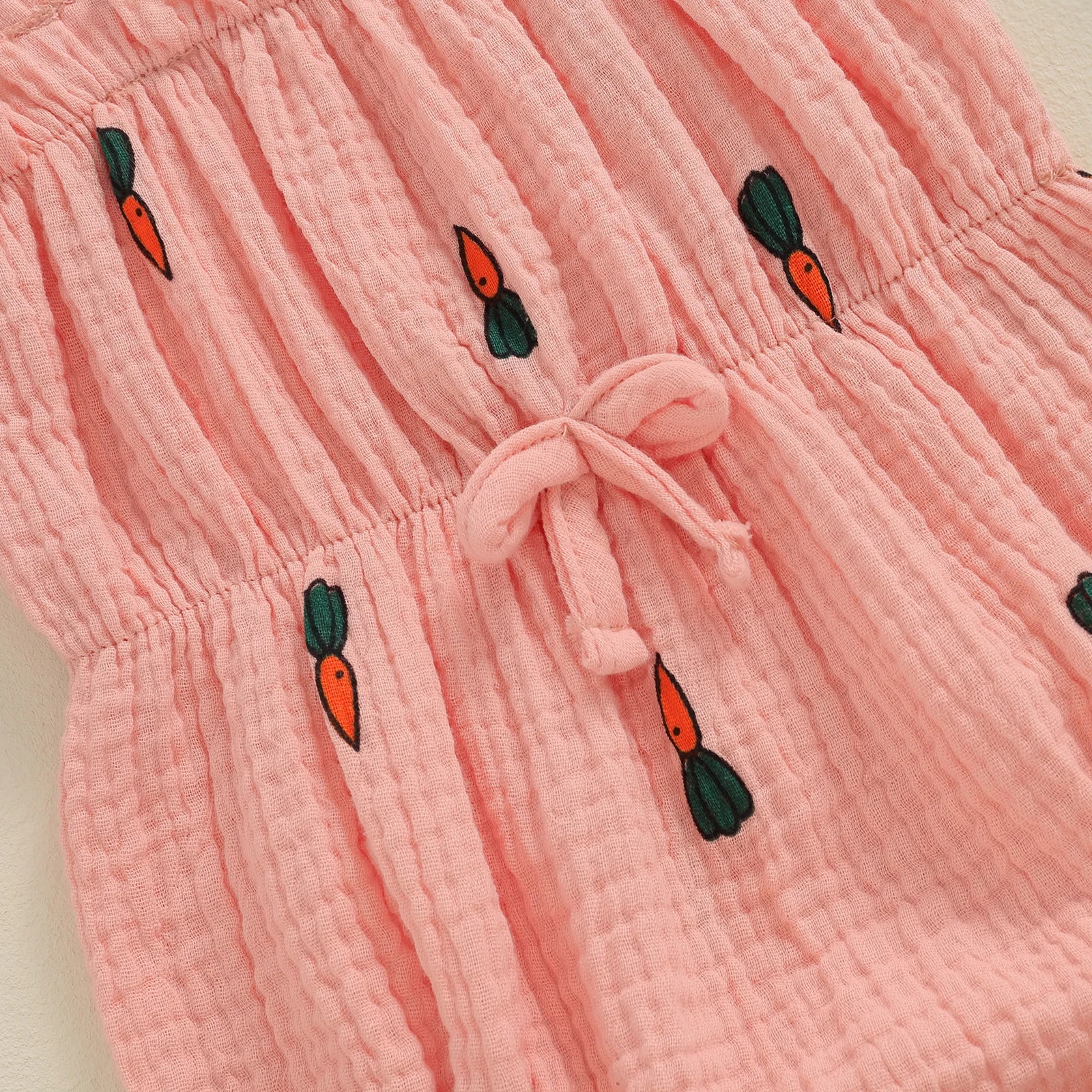 Lovely Newborn Baby Girl Romper: Sleeveless Bow Front Linen Bodysuit (0-18M)