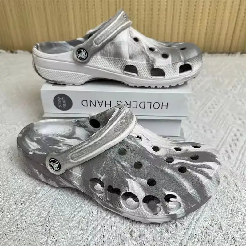 Summer Couple Clogs – Ink Gradient Waterproof Sandals, Soft Sole Beach Shoes