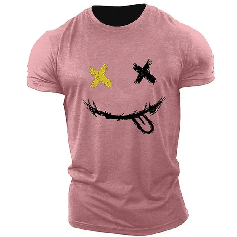 Men's Summer T-Shirt – English Letter Print, Casual Loose Cotton Top