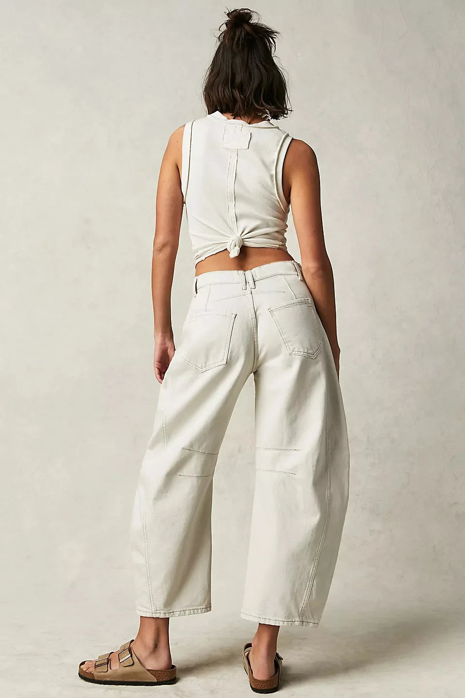 Washed Wide-Leg Jeans for Women – High-Waist, Vintage, Loose Fit, Ankle Length,