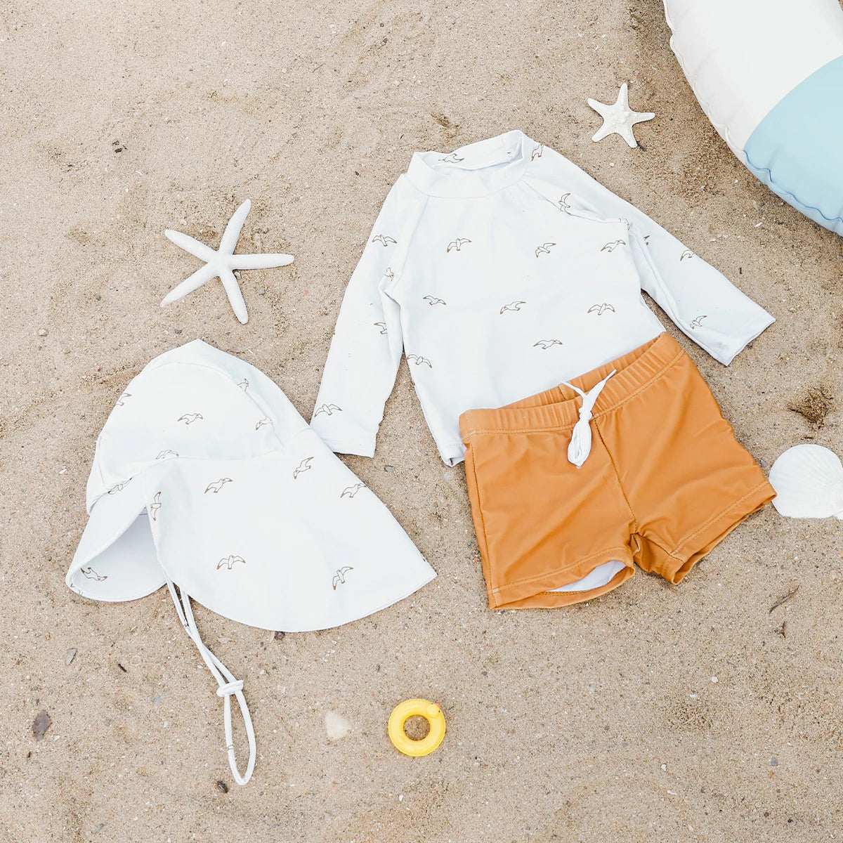 Elinfant Long Sleeve Baby Girls Swimwear: Summer Bikini Set with Hat