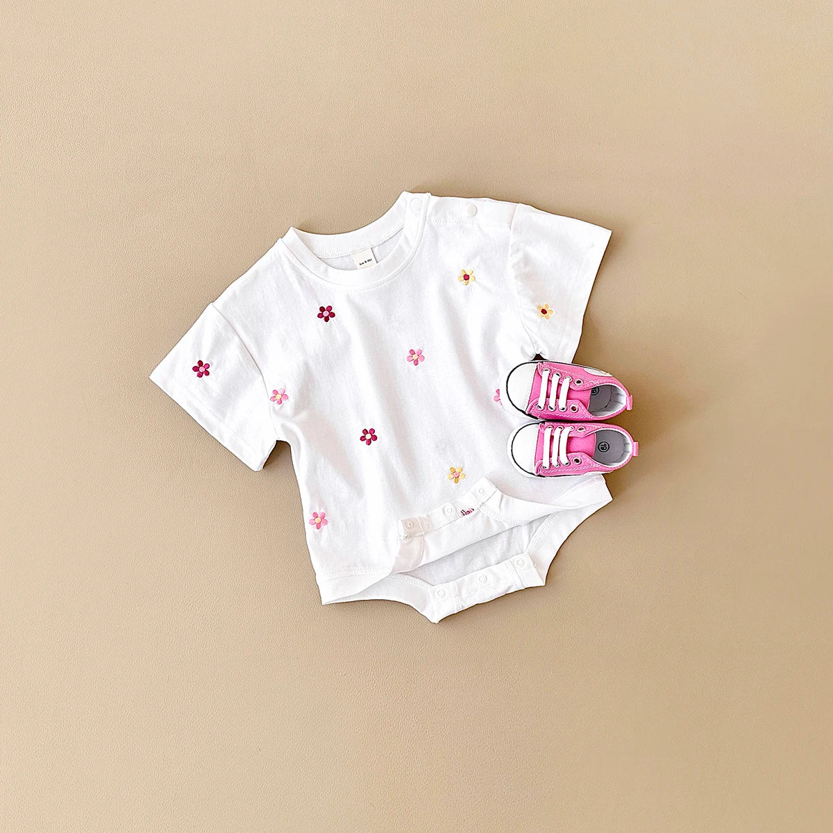 Summer Baby Romper: Floral Print Cotton Bodysuit for Girls (0-18M)