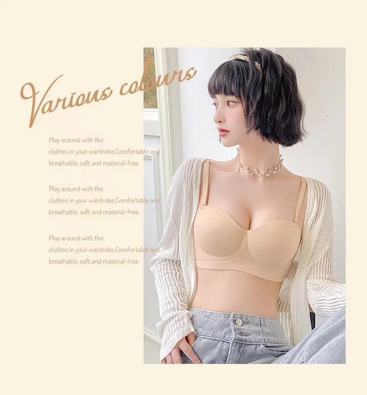 Half-Cup Push-Up Bra – Seamless No-Wire Sling Bra for Small Breasts