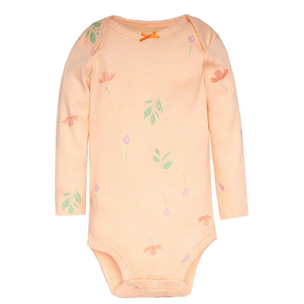5PCS Baby Bodysuit Set: Long Sleeve Cotton Jumpsuits for Spring & Autumn (Boys & Girls)