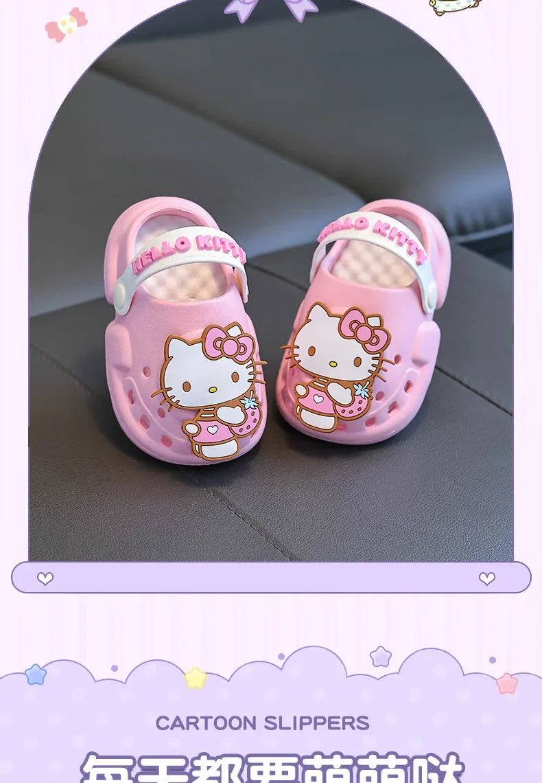 Kids' Hello Kitty & Cinnamoroll Cartoon Sandals – Cute Anti-Slip Garden & Bath Slippers