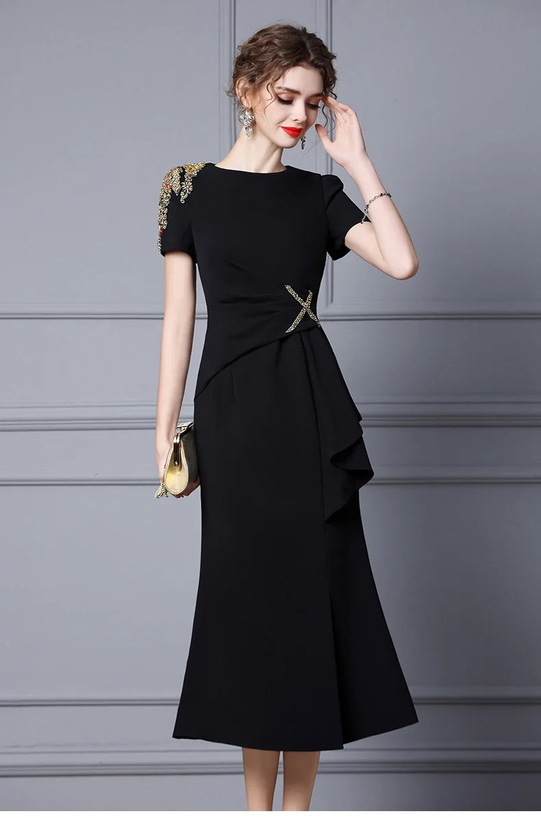Summer Purple Fish Tail Long Dress – Elegant, Close-Waist Evening Gown