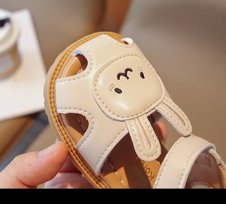 Kids Beach Shoes – Cute Cartoon Sandals for Girls, Closed Toe, Summer, Size 16–30