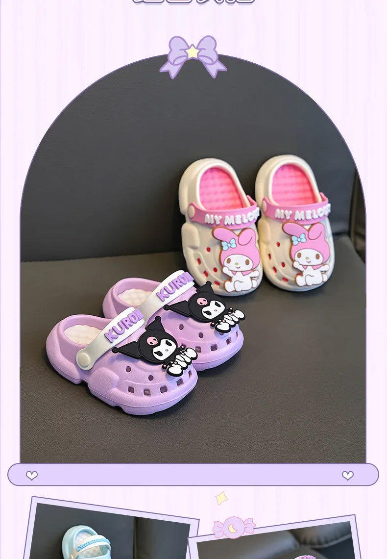 Kids' Hello Kitty & Cinnamoroll Cartoon Sandals – Cute Anti-Slip Garden & Bath Slippers