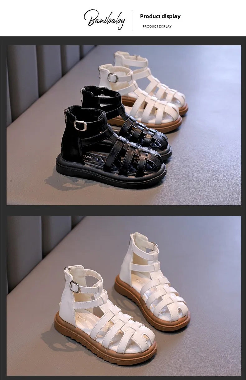 Girls Summer Sandals – Fashionable High-Top, Thick Bottom Roman Beach Shoes