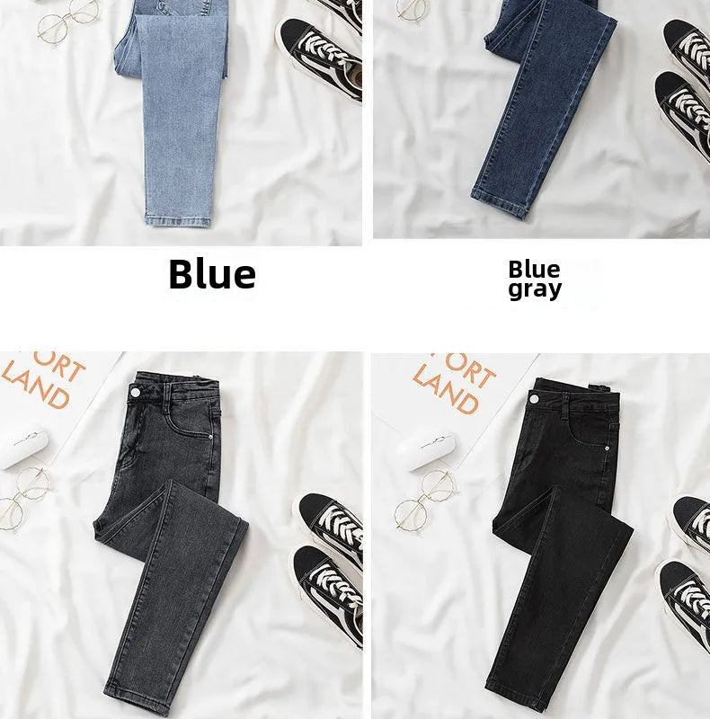 Black Grey Slimming Jeans for Women – Cropped, Slim Fit, Chic & Versatile.