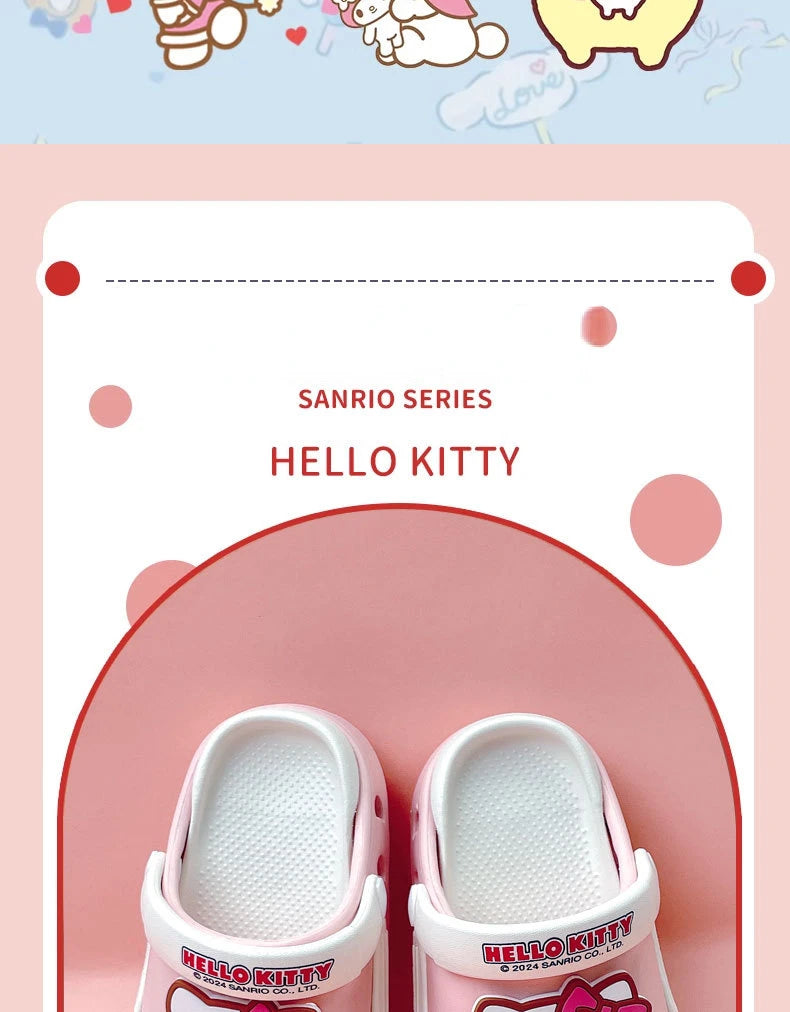 Sanrio Kids' Clogs – Hello Kitty Princess Beach Sandals, Soft-Soled Wading Shoes