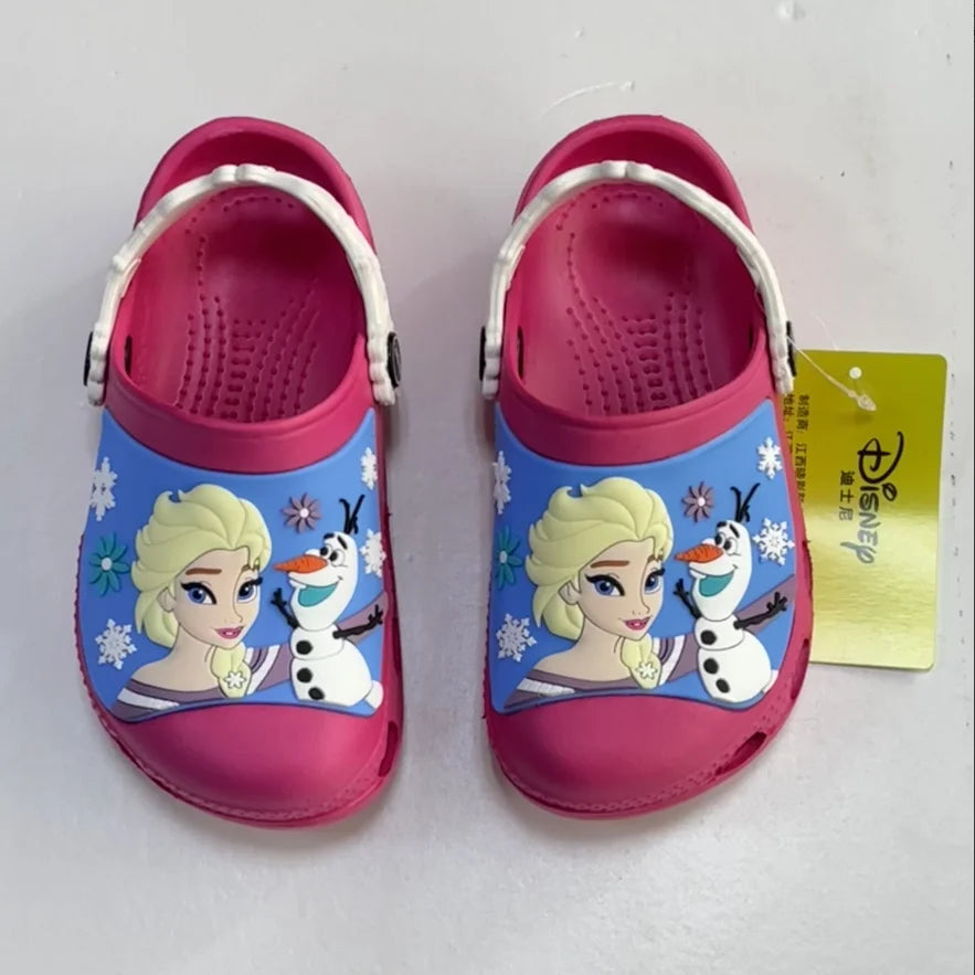 Kids' Snow White & Snowman Sandals – Cute Non-Slip Beach Slippers for Girls, Great Gift