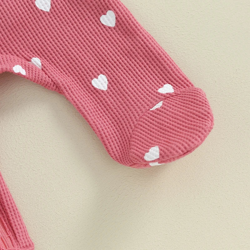Lioraitiin 0-6M Baby Girl Valentine's Outfit: Ruffle Romper & Headband Set