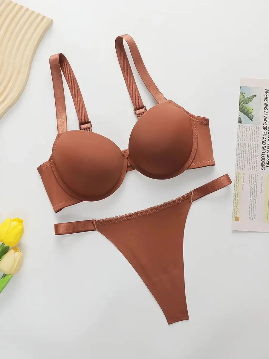 Women's Elegant Solid Color Bra Set – Sexy Bralette for All Seasons (B2050)