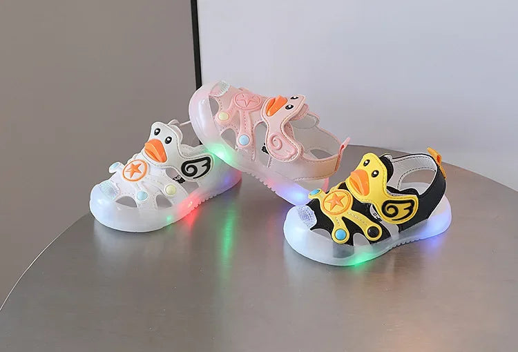 Kids' Colorful Sandals with Lights – Soft Sole Casual Sneakers for Boys & Girls