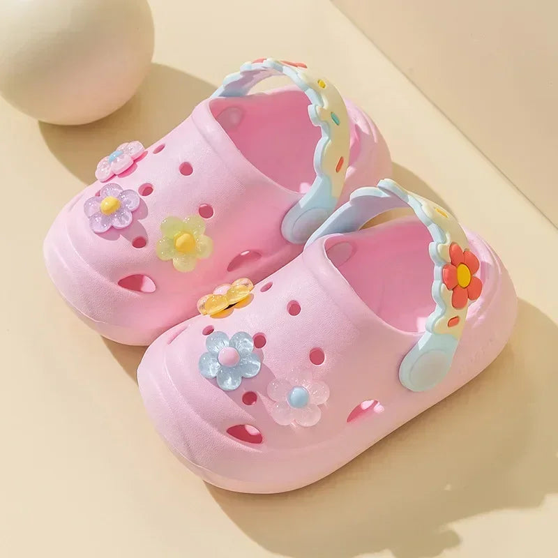 Kids' Summer Slippers – Cute Flower Soft Sole Sandals, Anti-Slip Beach Shoes