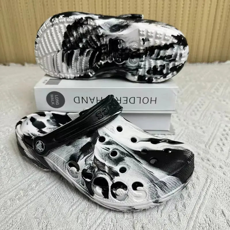 Summer Couple Clogs – Ink Gradient Waterproof Sandals, Soft Sole Beach Shoes