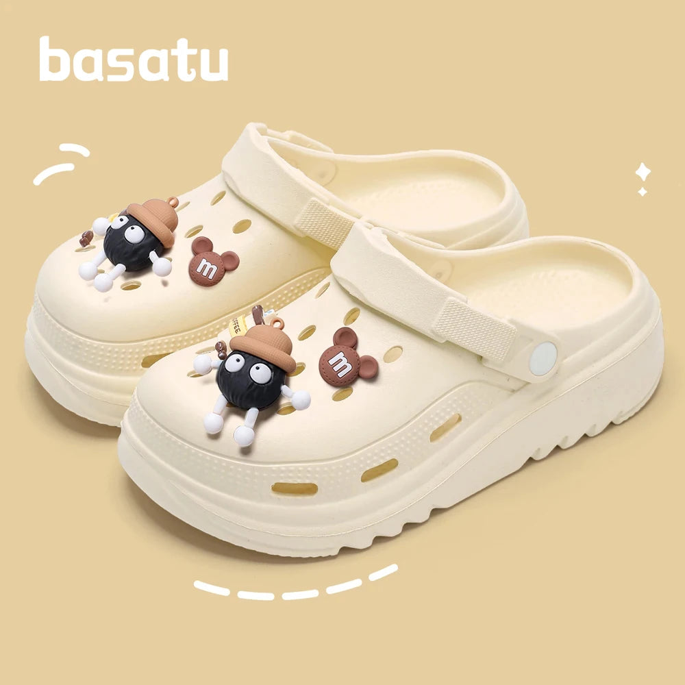 BASATU Women’s Garden Clogs – Thick Platform, Non-Slip Beach Sandals