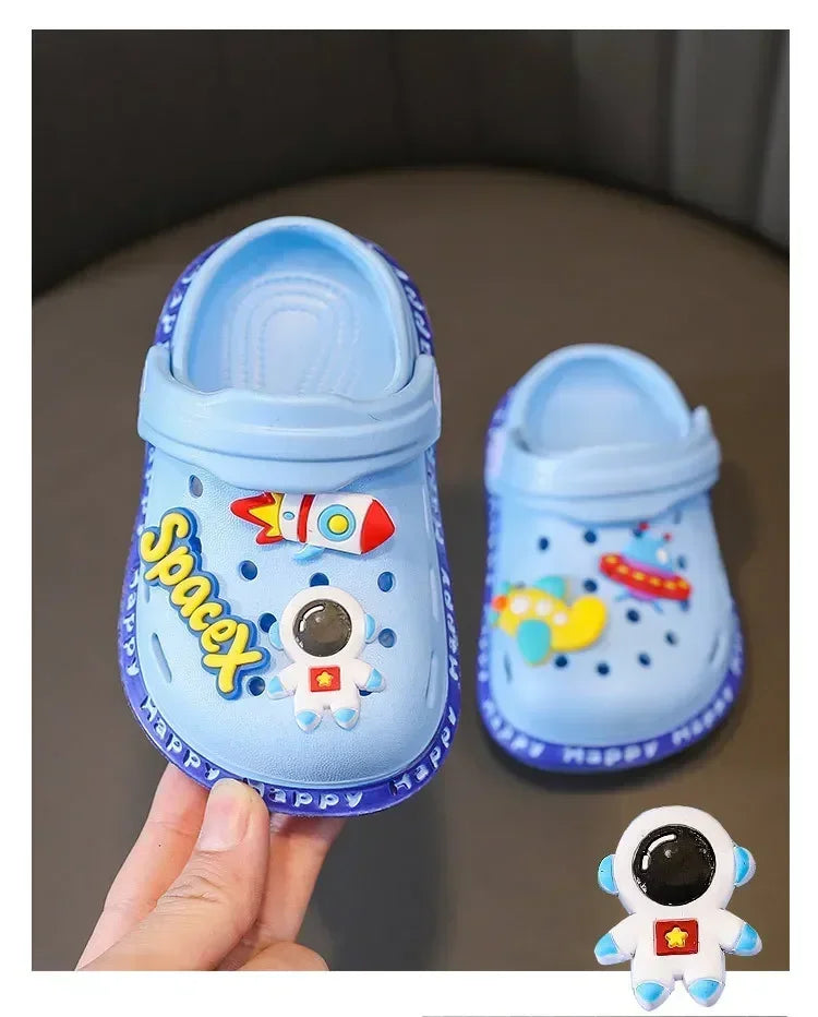Kids' Cartoon DIY Sandals – Anti-Skid Beach Shoes for Boys & Girls