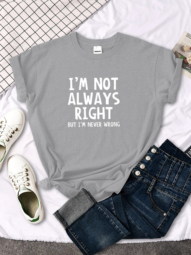 Women’s Oversized T-Shirt – Cool Letter Print, Casual Round Neck Tee
