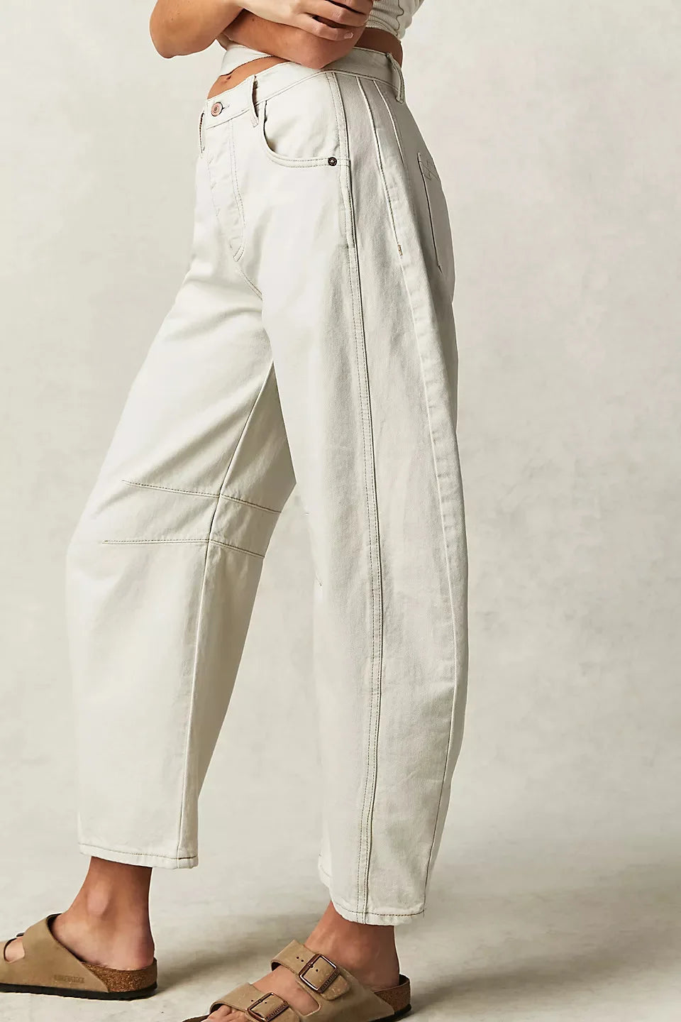 Washed Wide-Leg Jeans for Women – High-Waist, Vintage, Loose Fit, Ankle Length,