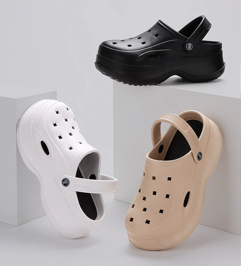 Chunky Platform Clogs – Non-Slip Beach Sandals, EVA Wedges