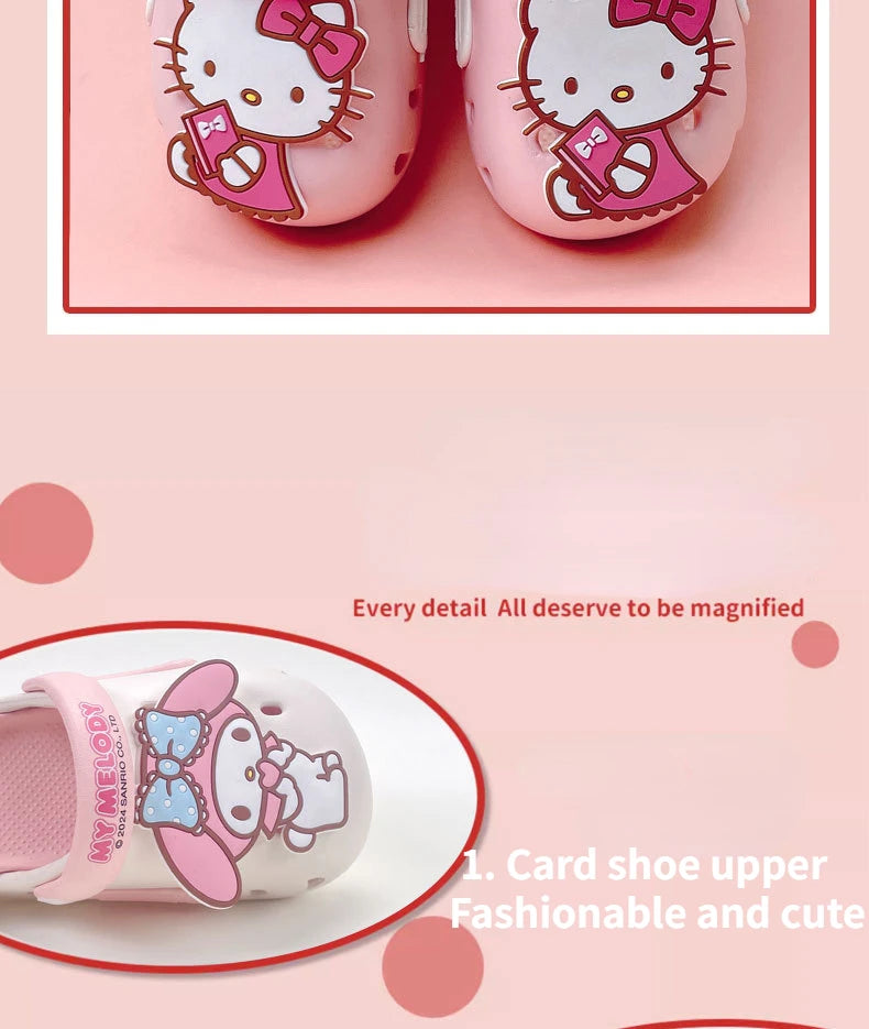 Sanrio Kids' Clogs – Hello Kitty Princess Beach Sandals, Soft-Soled Wading Shoes