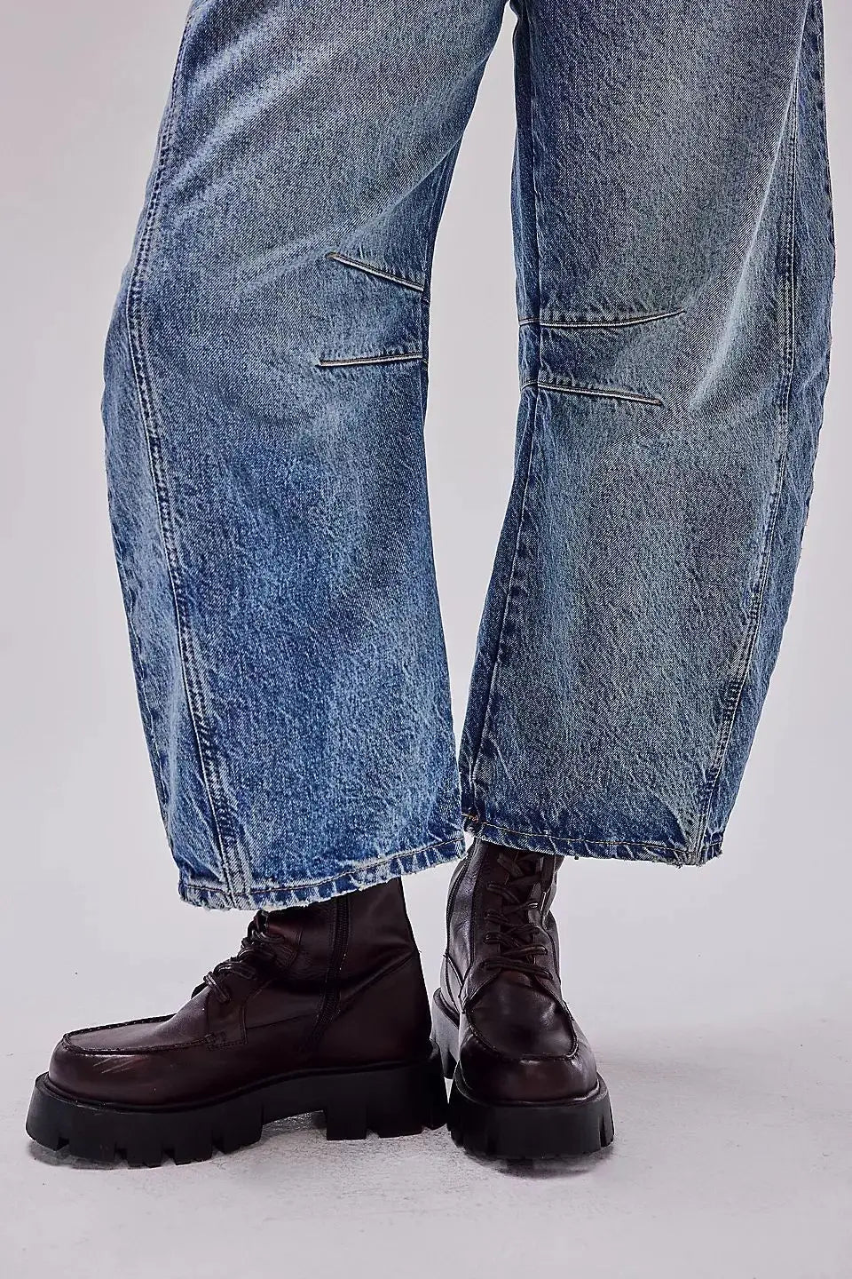 Washed Wide-Leg Jeans for Women – High-Waist, Vintage, Loose Fit, Ankle Length,