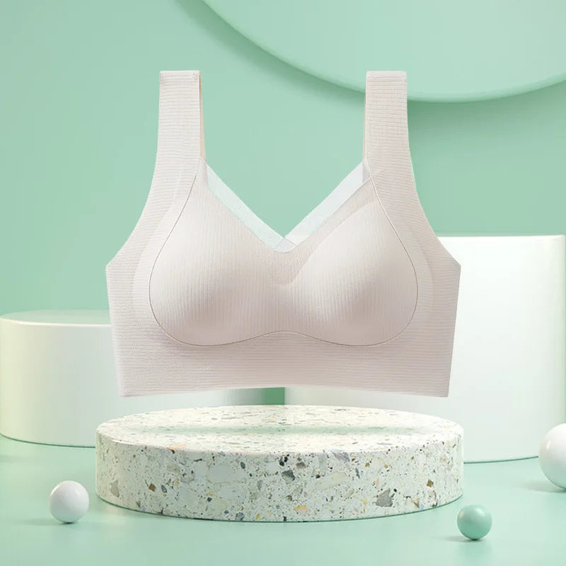 3pcs Women’s Wireless Sport Bralette – Breathable, No-Trace, Large Size Comfort