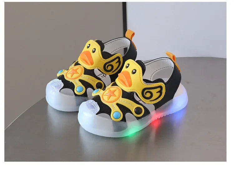 Kids' Colorful Sandals with Lights – Soft Sole Casual Sneakers for Boys & Girls