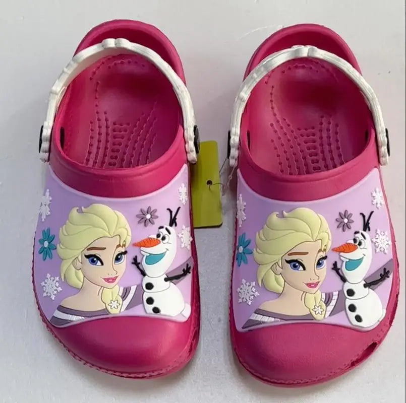 Kids' Snow White & Snowman Sandals – Cute Non-Slip Beach Slippers for Girls, Great Gift