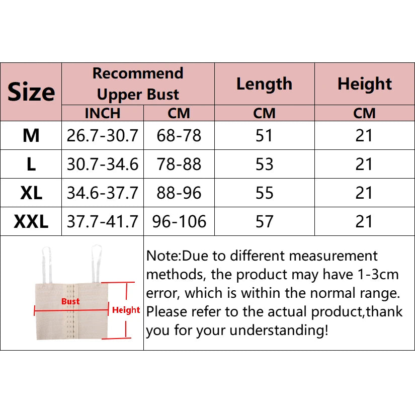 Breathable Breast Binder – Short Chest Shaper with Straps & Buckle