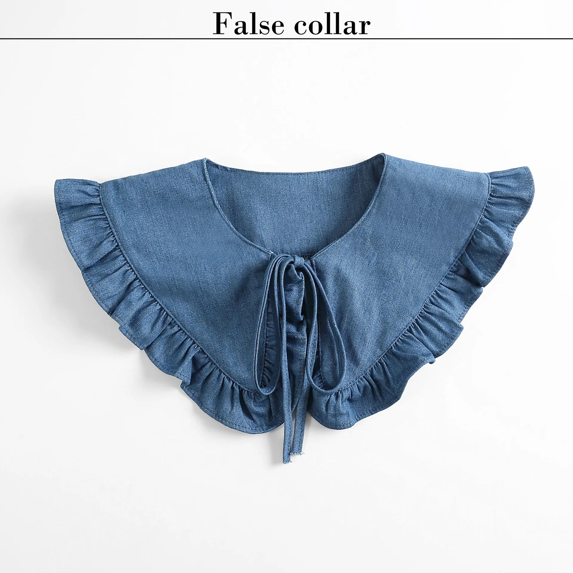 Vintage Detachable Denim Shirt Collar – Women's Faux Lapel Accessory