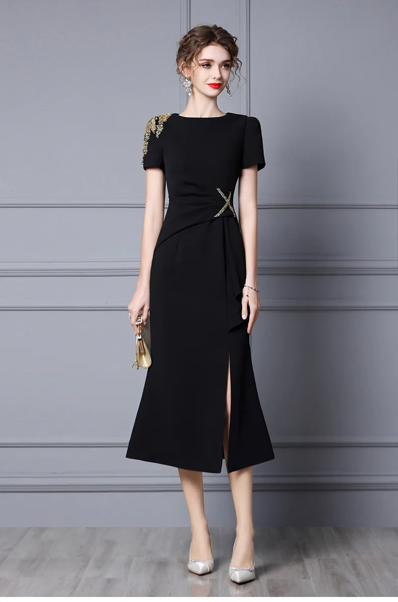 Summer Purple Fish Tail Long Dress – Elegant, Close-Waist Evening Gown