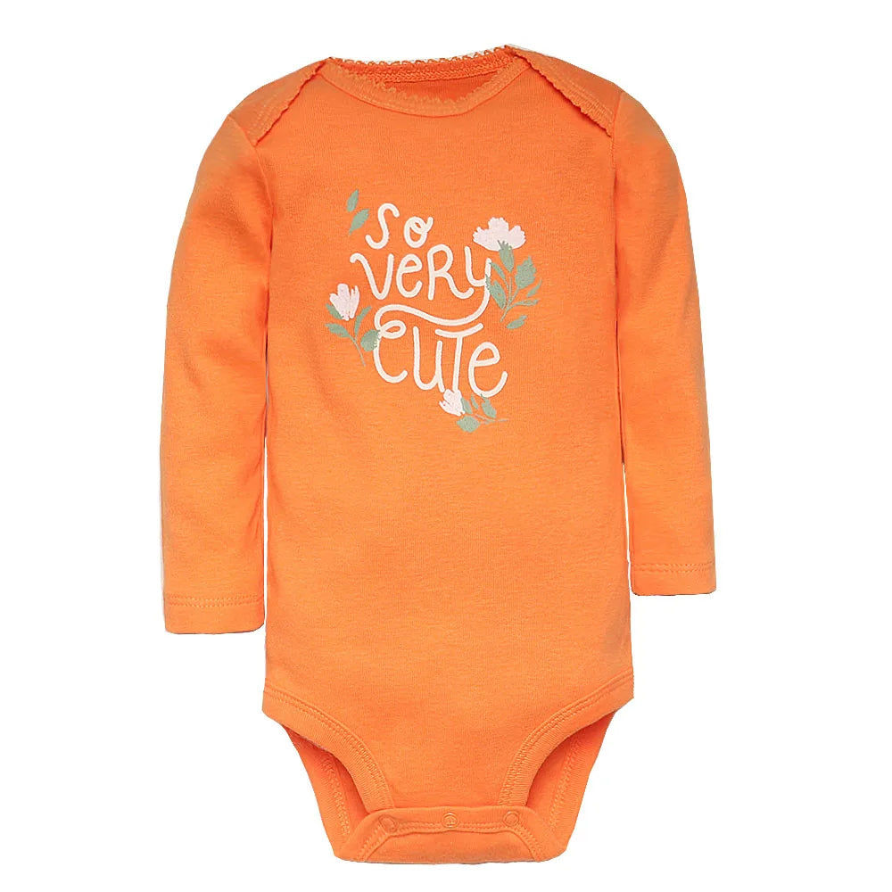 5PCS Baby Bodysuit Set: Long Sleeve Cotton Jumpsuits for Spring & Autumn (Boys & Girls)