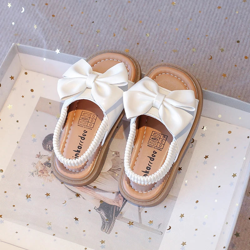 Girls' Summer Sandals – Bow Design, Open Toe, Anti-Skid Beach Shoes