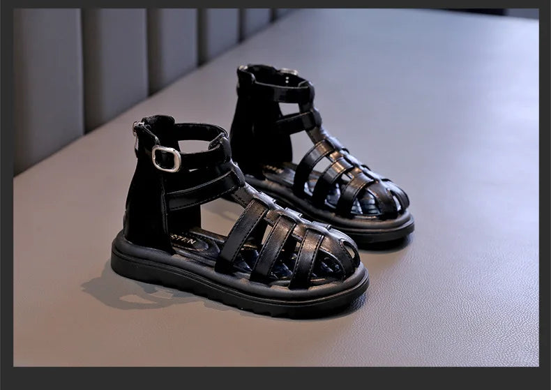 Girls Summer Sandals – Fashionable High-Top, Thick Bottom Roman Beach Shoes
