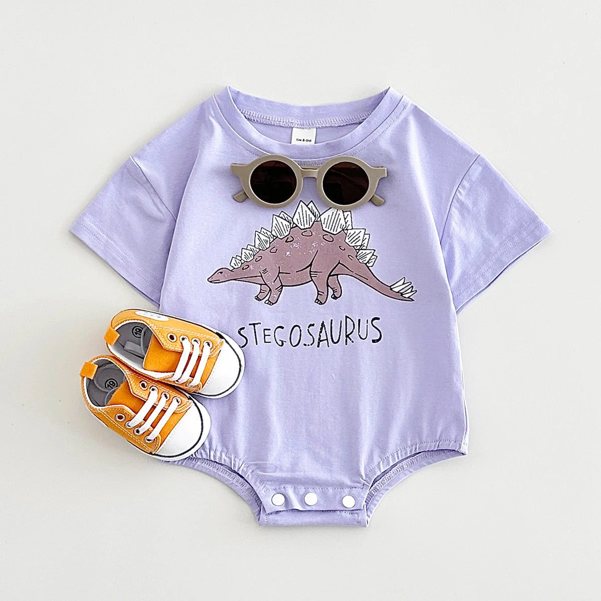 Summer Baby Romper: Cotton Dinosaur Print Bodysuit for 0–18M Boys & Girls